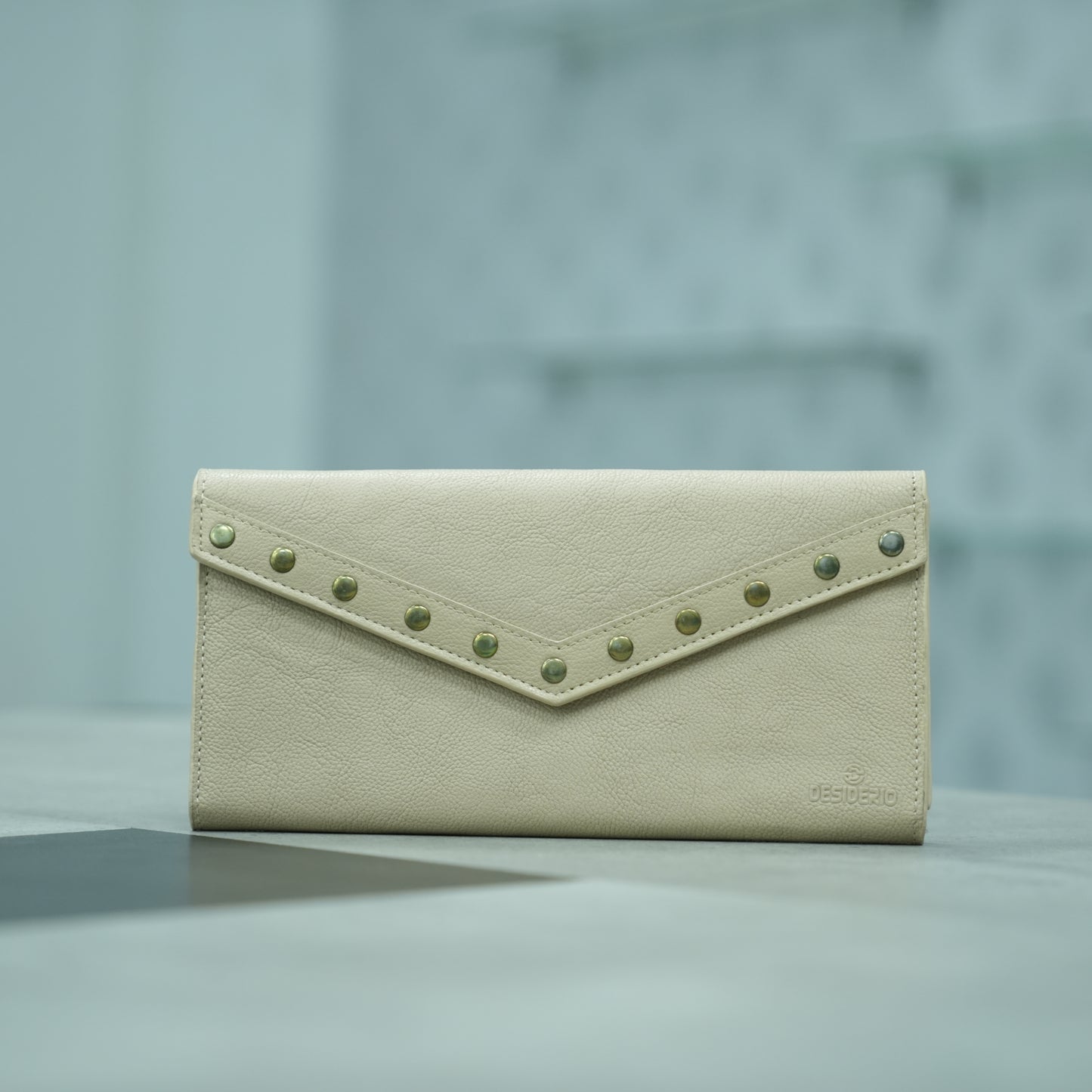 Art: 849 Women's Beige, Black and Pink Button Clutch
