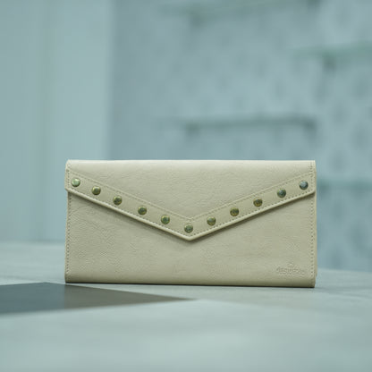 Art: 849 Women's Beige, Black and Pink Button Clutch