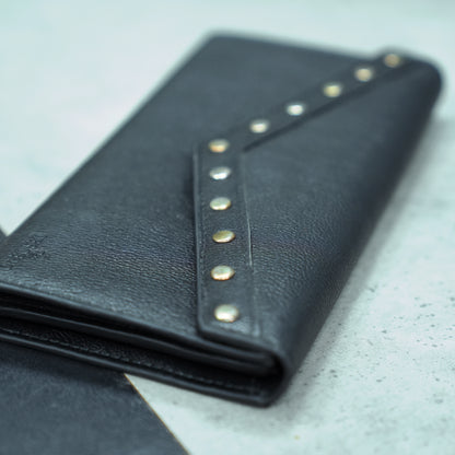 Art: 849 Women's Beige, Black and Pink Button Clutch