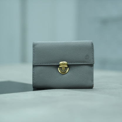 Art: 914 Women's Push Lock Cow Leather Wallet