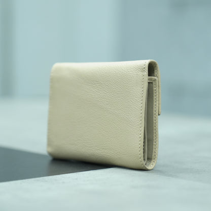 Art: 914 Women's Push Lock Cow Leather Wallet