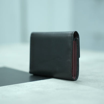 Art: 914 Women's Push Lock Cow Leather Wallet