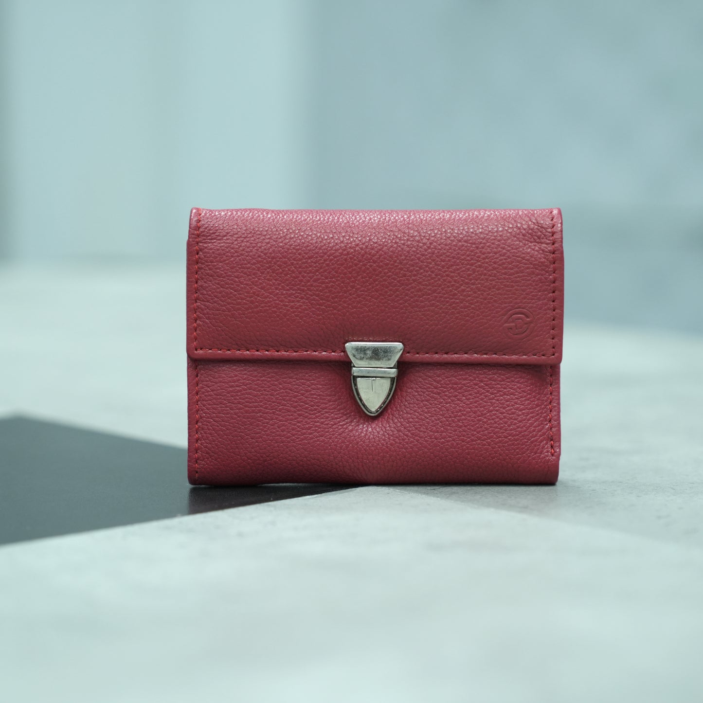 Art: 914 Women's Push Lock Cow Leather Wallet
