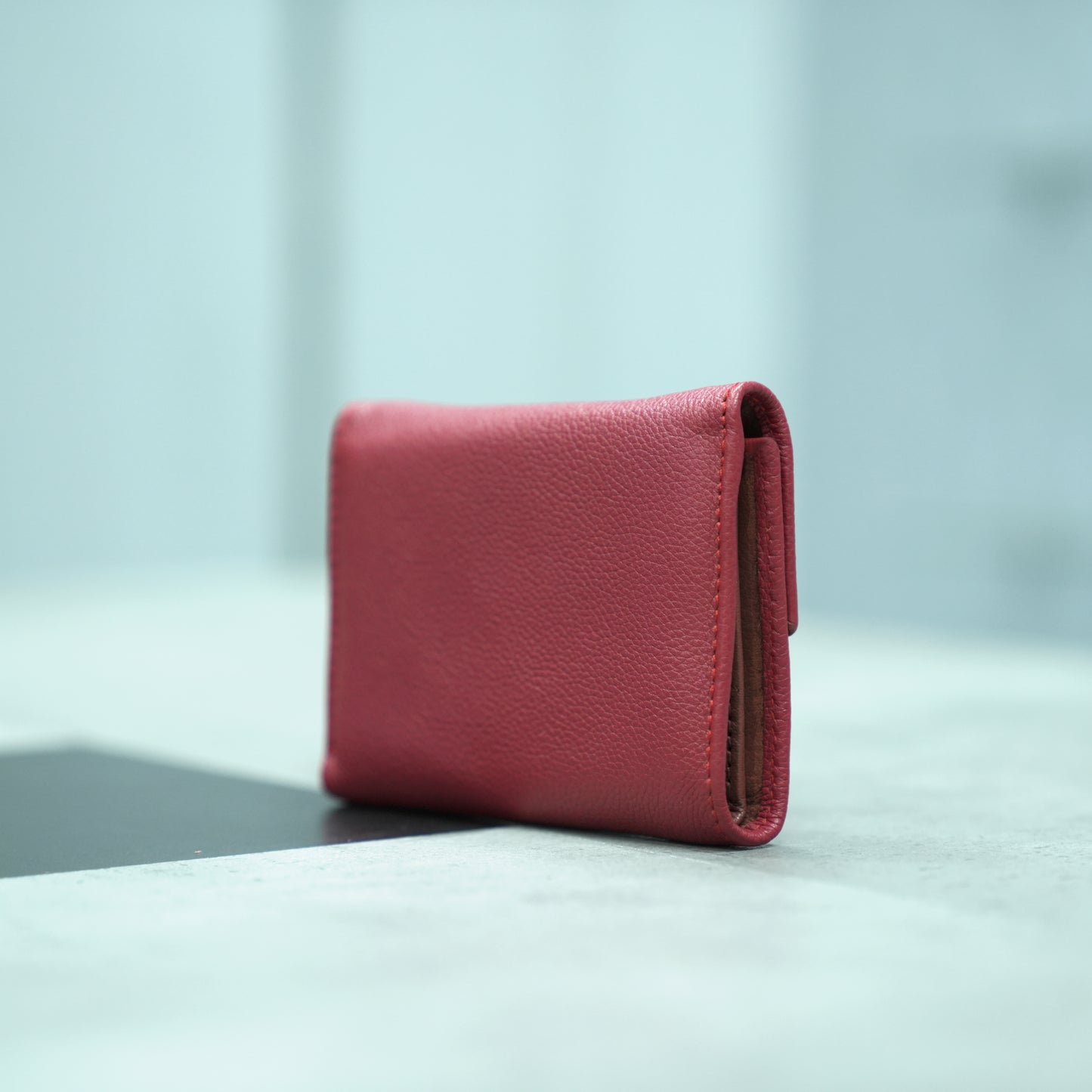 Art: 914 Women's Push Lock Cow Leather Wallet