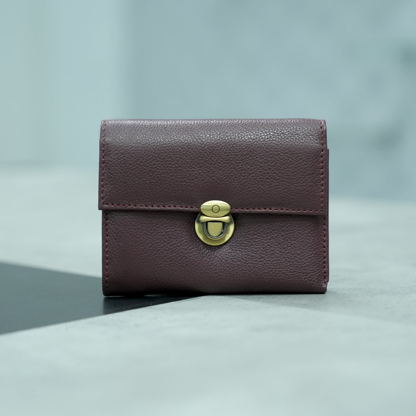 Art: 914 Women's Push Lock Cow Leather Wallet