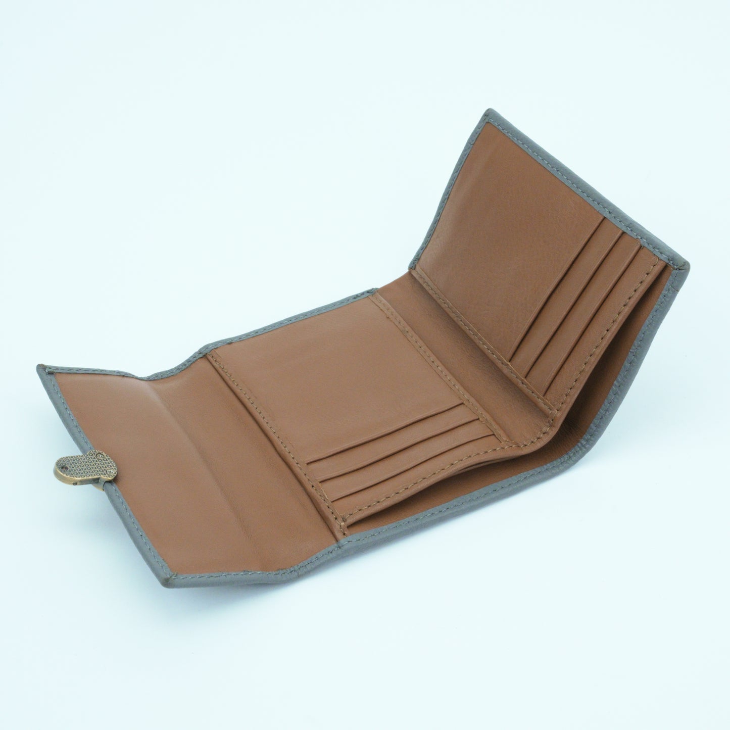 Art: 914 Women's Push Lock Cow Leather Wallet