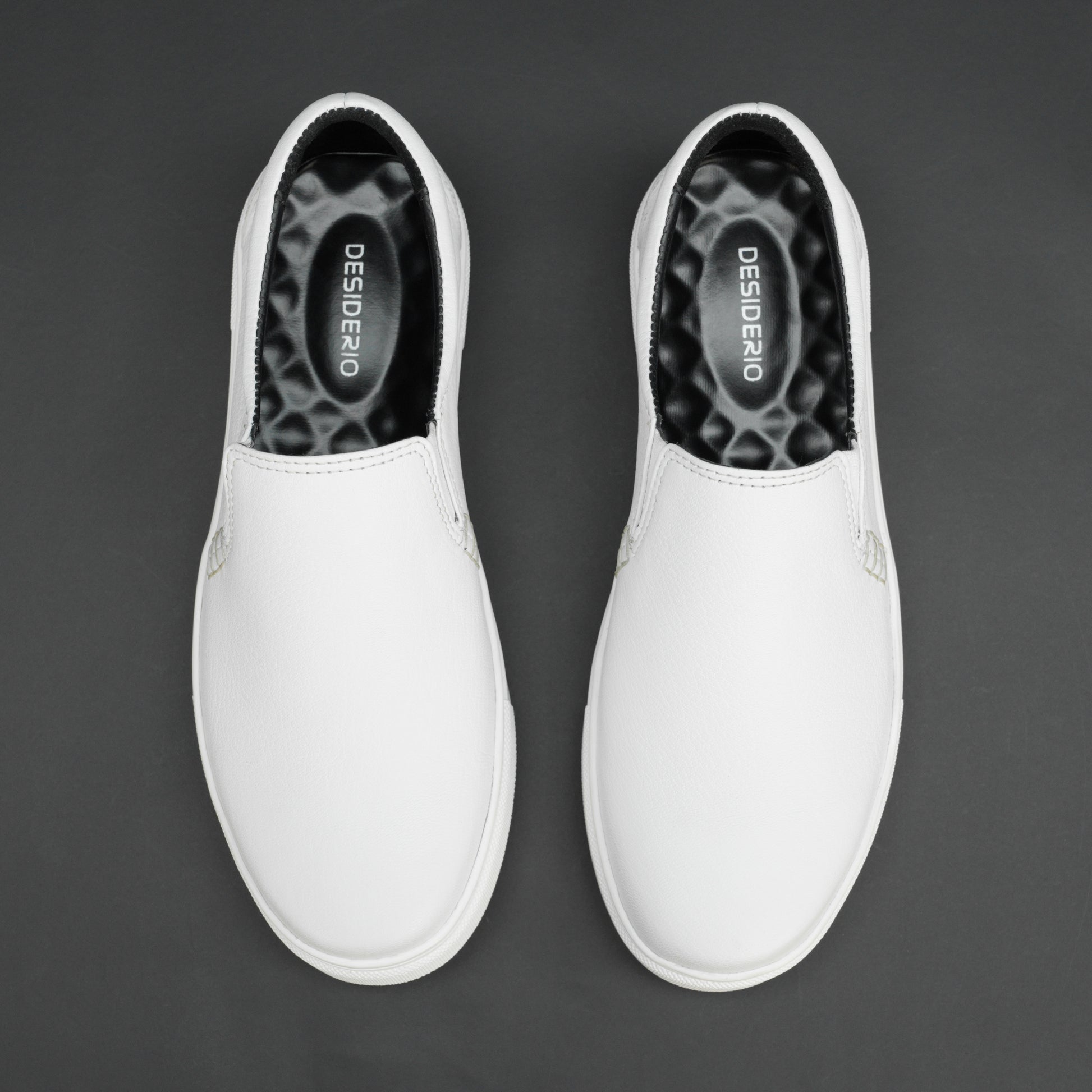 White premium footwear made from soft Goat Furla leather with cow leather lining, non-woven insole board, and a flexible TPR sole