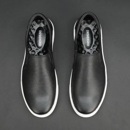 Black Cow Chalsia leather shoes with soft sheep leather lining, supportive insole, and durable TPR sole — stylish and comfortable for formal or casual wear