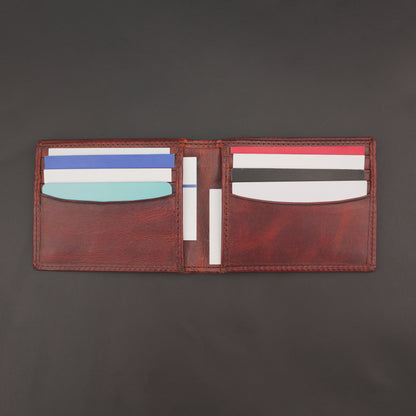 Real Leather 20 Cards Bi-Fold Wallet 919