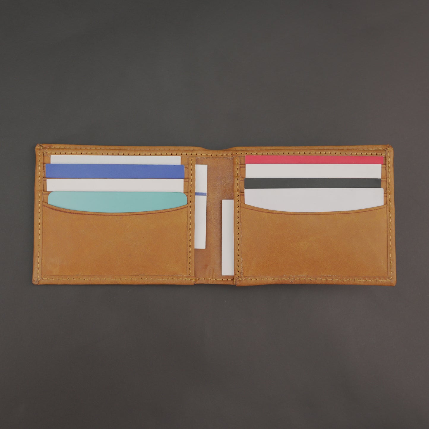 Real Leather 20 Cards Bi-Fold Wallet 919