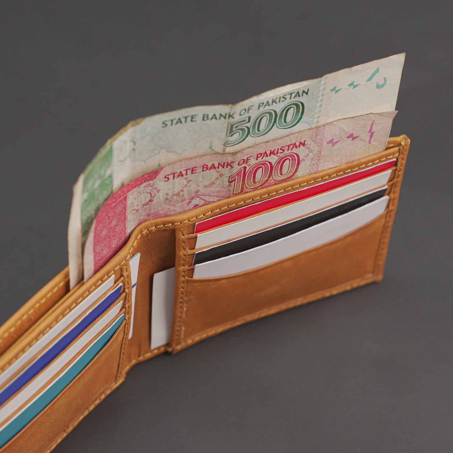 Real Leather 20 Cards Bi-Fold Wallet 919