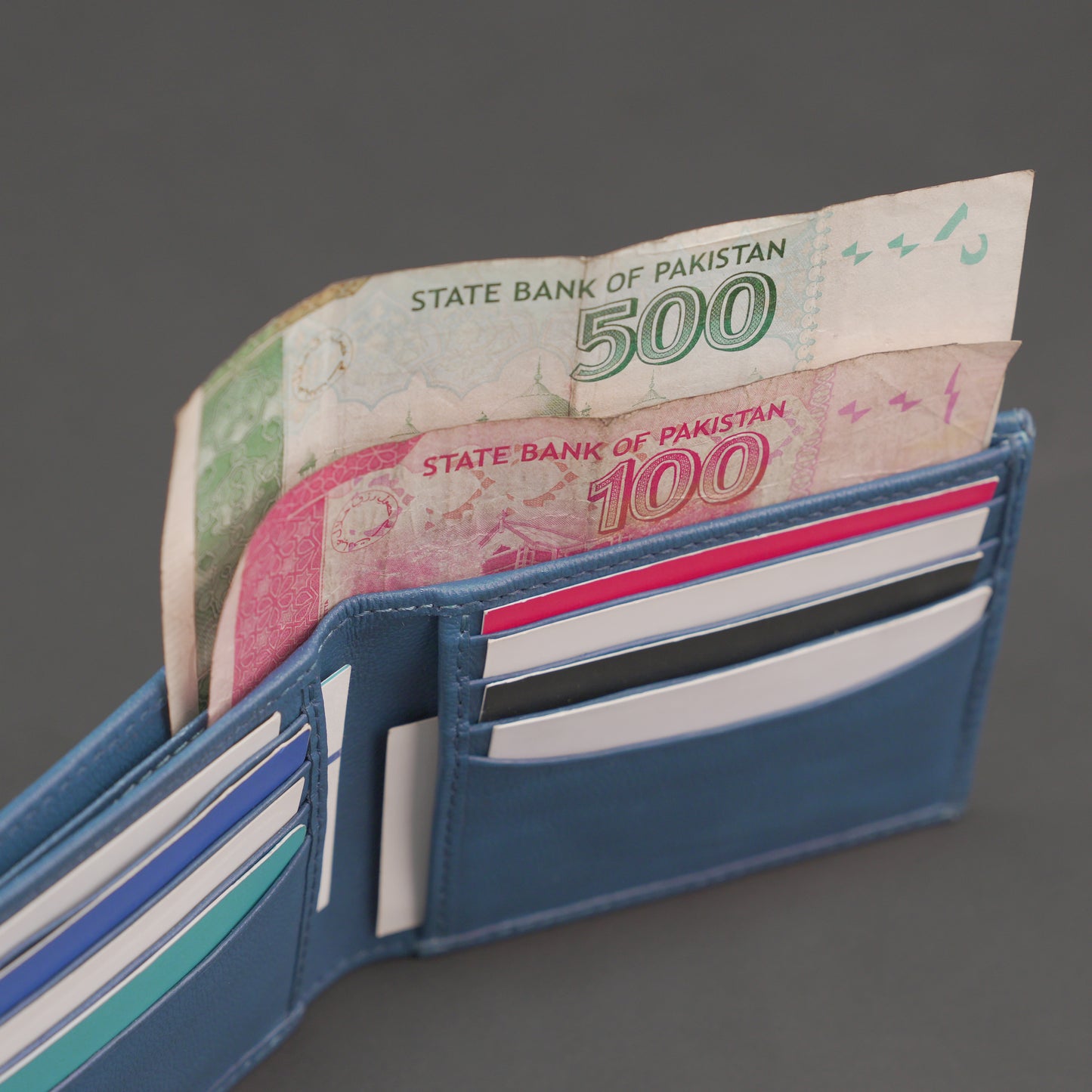 Real Leather 20 Cards Bi-Fold Wallet 919