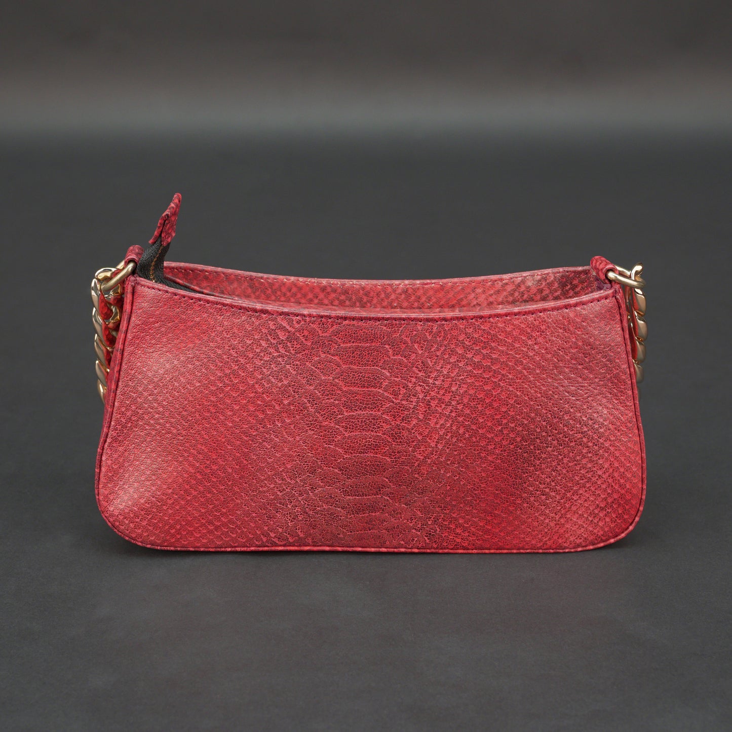 Real Leather Handbag With Gold Chain 934