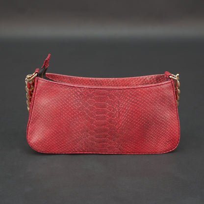 Real Leather Handbag With Gold Chain 934