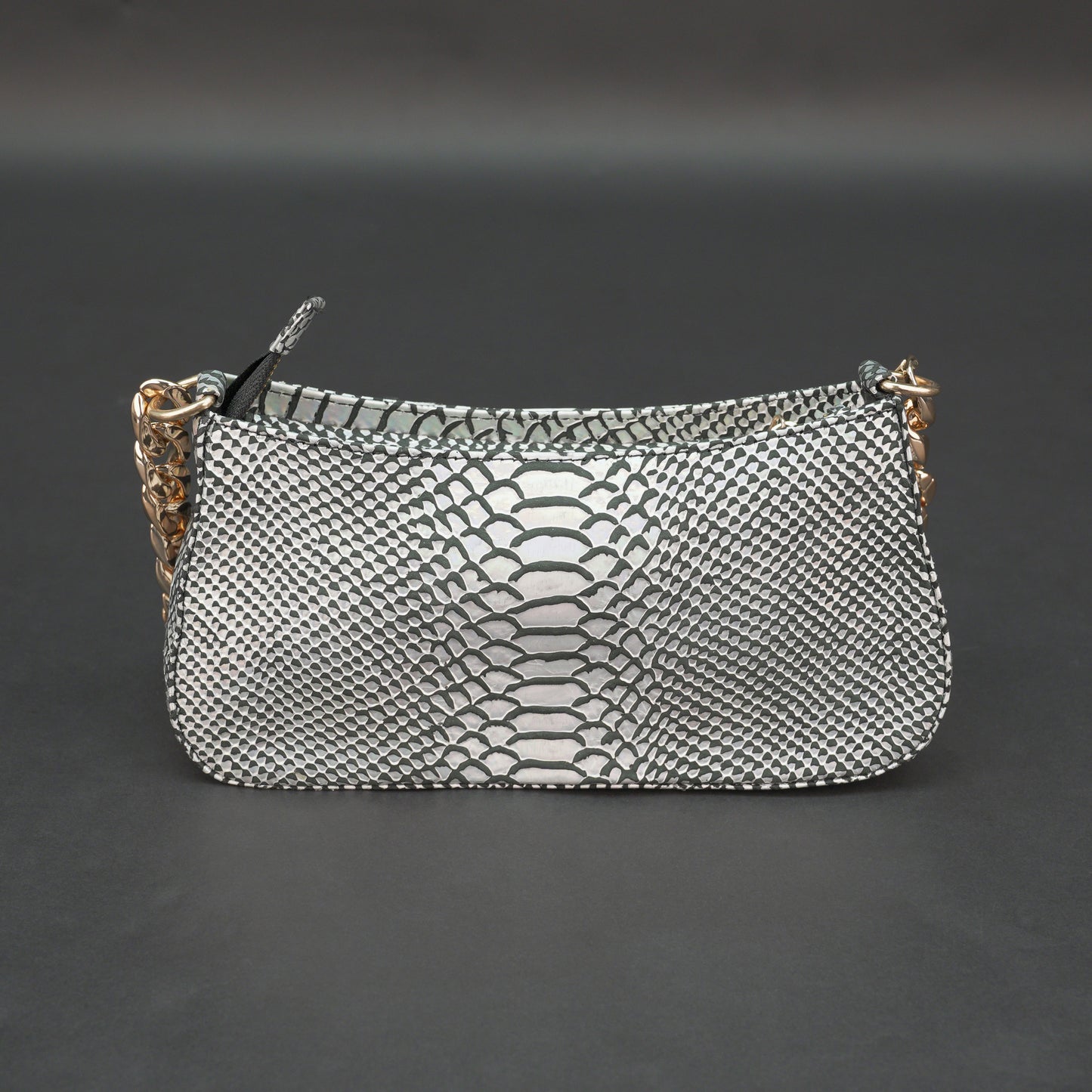 Real Leather Handbag With Gold Chain 934