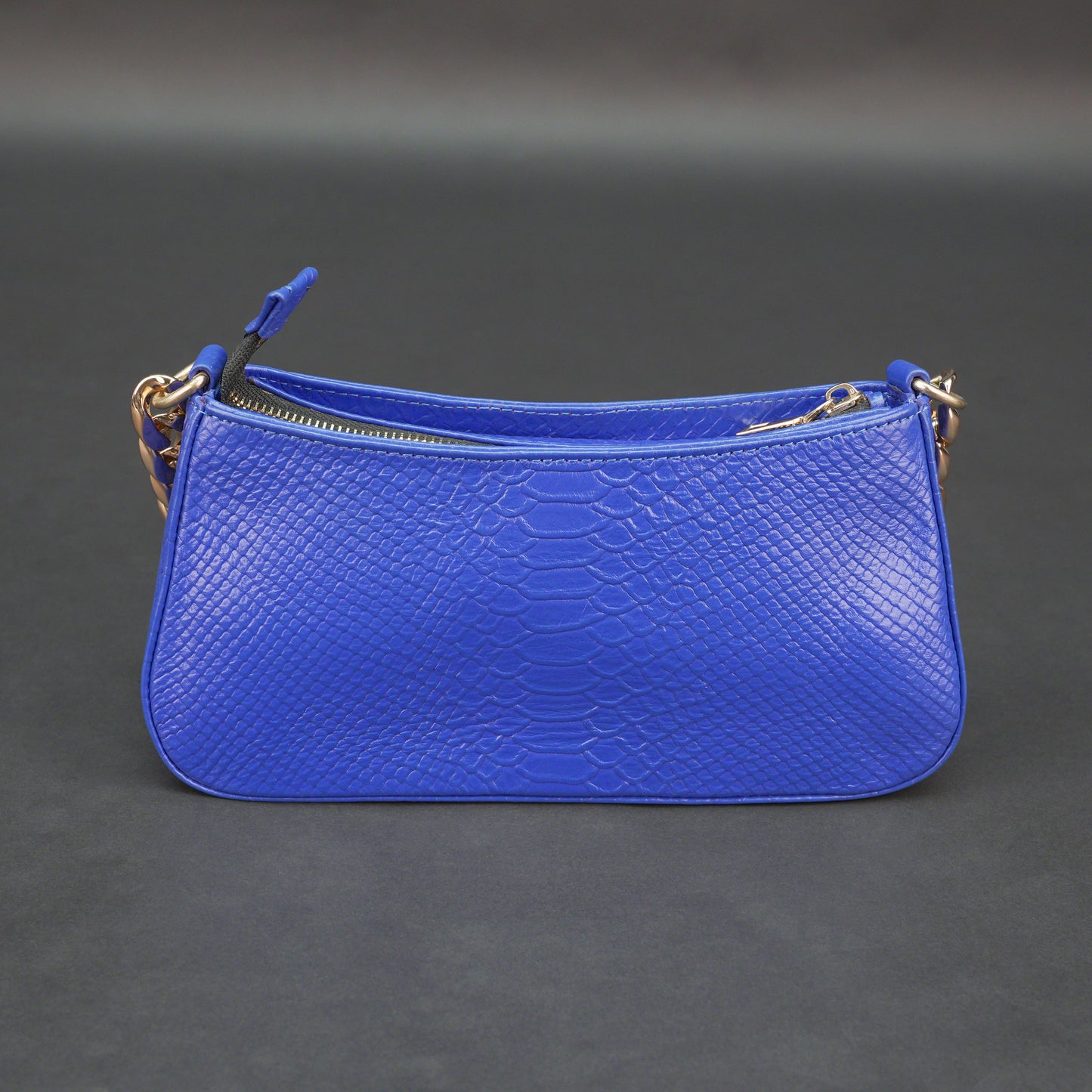 Real Leather Handbag With Gold Chain 934