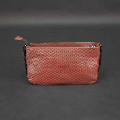 Real Leather Handbag With Metal Chain 932