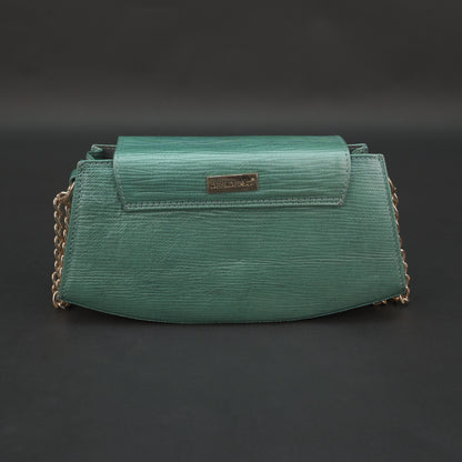 Real Leather Handbag With Brass Chain 933