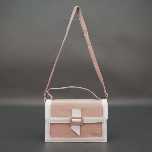 Real leather crossbody bag with zipper and inner pocket, shoulder and hand straps, available in multiple colors