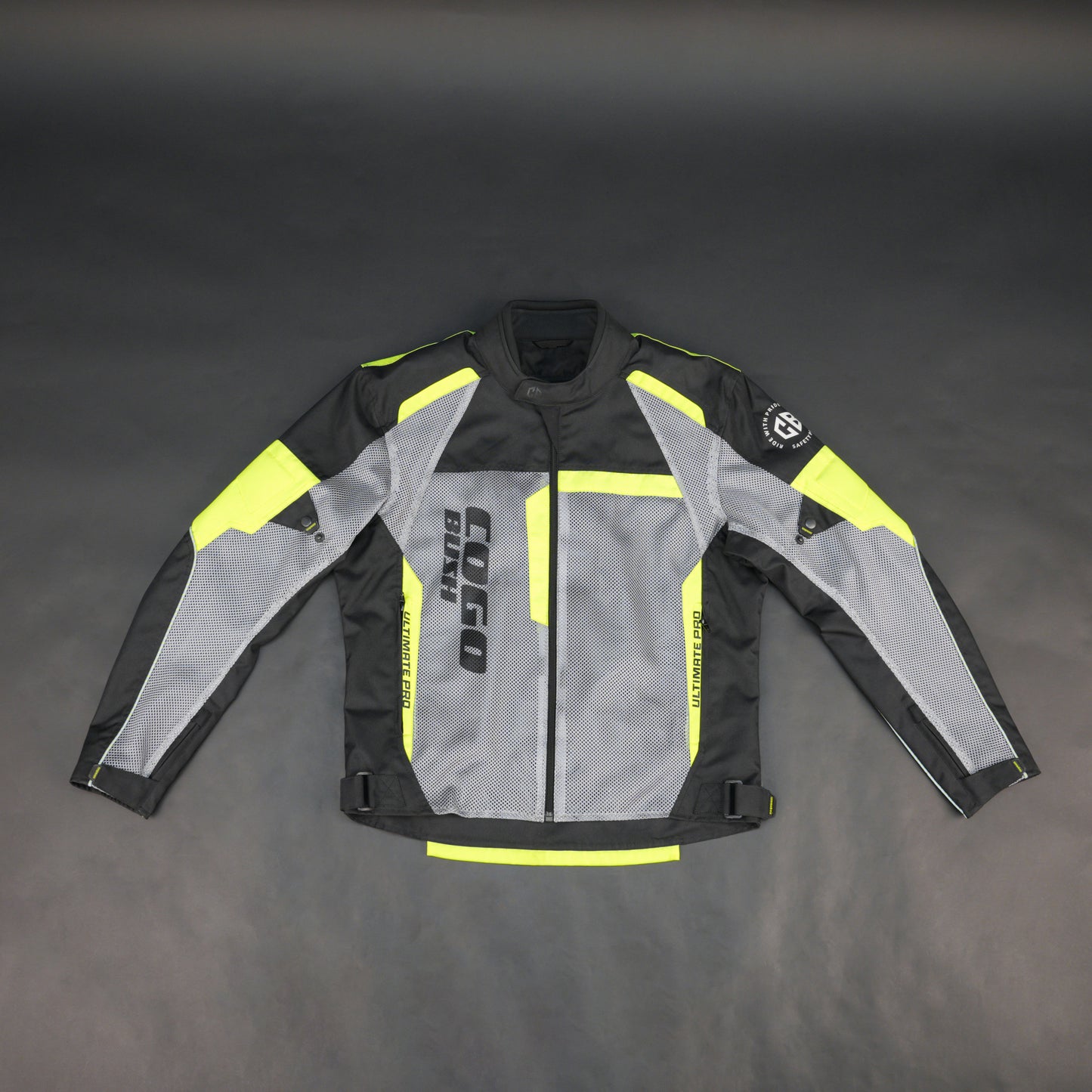 Cogobush Black & Neon Yellow Mesh Motorcycle Riding Jacket with Armor Pockets
#Cogobush #MotorcycleJacket #RidingGear #CEArmor #MotoJacket