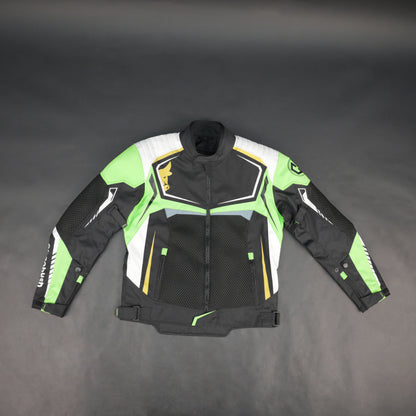 Cogobush Black & Neon Green Mesh Motorcycle Riding Jacket with CE Armor Pockets
#Cogobush #MotorcycleJacket #RidingGear #CEArmor #MotoJacket