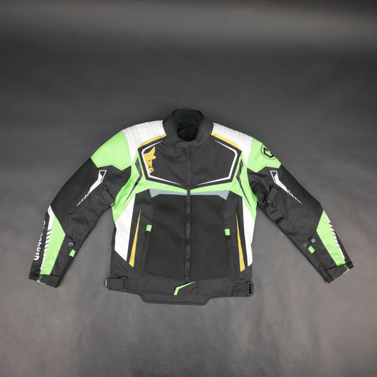 Cogobush Black & Neon Green Mesh Motorcycle Riding Jacket with CE Armor Pockets
#Cogobush #MotorcycleJacket #RidingGear #CEArmor #MotoJacket