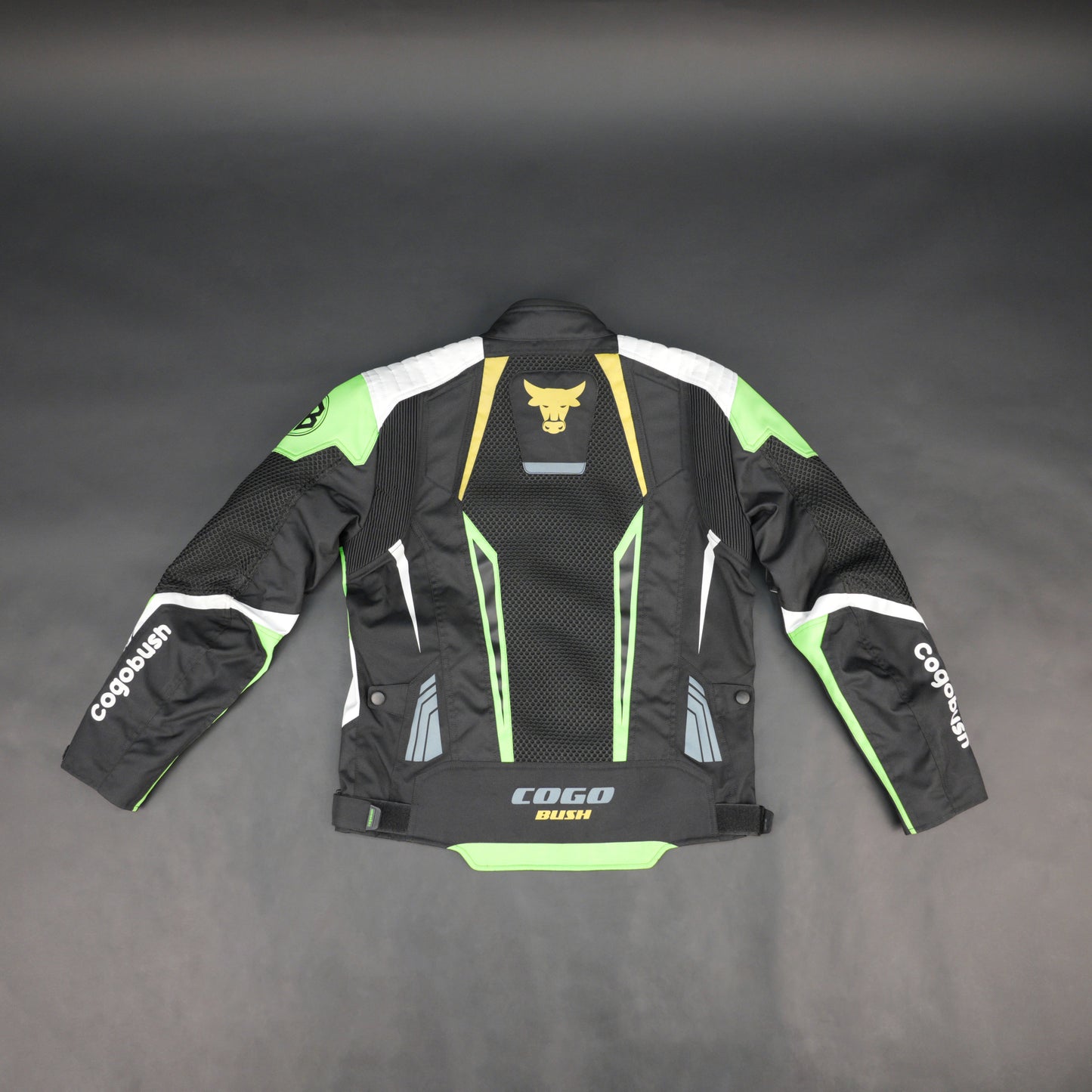 Cogobush Black & Neon Green Mesh Motorcycle Riding Jacket with CE Armor Pockets
#Cogobush #MotorcycleJacket #RidingGear #CEArmor #MotoJacket