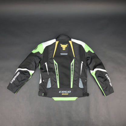Cogobush Black & Neon Green Mesh Motorcycle Riding Jacket with CE Armor Pockets
#Cogobush #MotorcycleJacket #RidingGear #CEArmor #MotoJacket