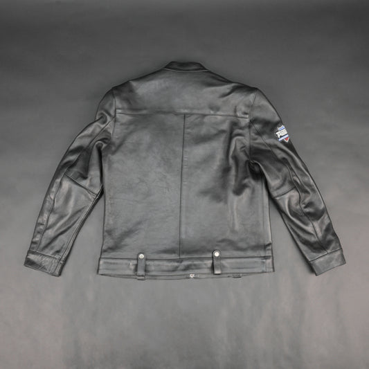 Cogobush Premium Black Real Leather Motorcycle Biker Jacket with Armor Pockets