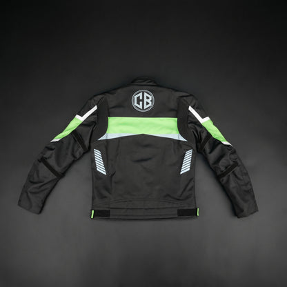 Cogobush Neon Green Motorcycle Riding Jacket with Ventilation & Armor Pockets #Desiderio #MotorcycleJacket #RidingGear #BikerJacket #SafetyGear #Cogobush