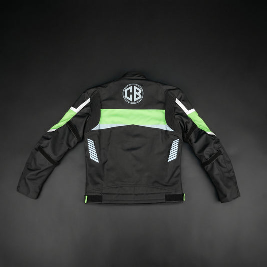 Cogobush Neon Green Motorcycle Riding Jacket with Ventilation & Armor Pockets #Desiderio #MotorcycleJacket #RidingGear #BikerJacket #SafetyGear #Cogobush