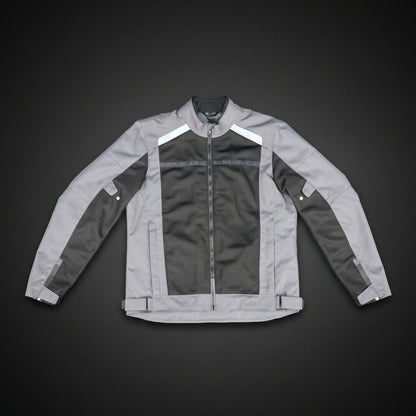 Mens Grey & Black Mesh Motorcycle Riding Jacket - Breathable Summer Bike Jacket with Reflective Strips
#Desiderio #MotorcycleJacket #MeshRidingJacket #SummerRidingGear #BikerGear