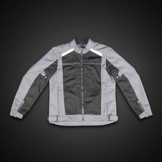 Mens Grey & Black Mesh Motorcycle Riding Jacket - Breathable Summer Bike Jacket with Reflective Strips
#Desiderio #MotorcycleJacket #MeshRidingJacket #SummerRidingGear #BikerGear