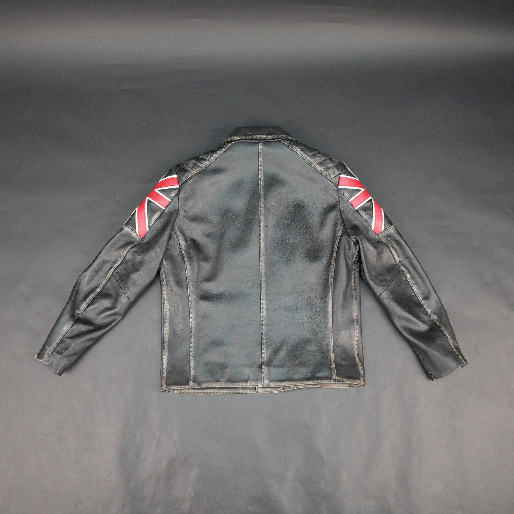 Mens Black Real Leather Biker Jacket with UK Union Jack Flag Patches - Vintage Style Motorcycle Rider Jacket
#Desiderio #LeatherJacket #BikerJacket #MotorcycleJacket #VintageStyle