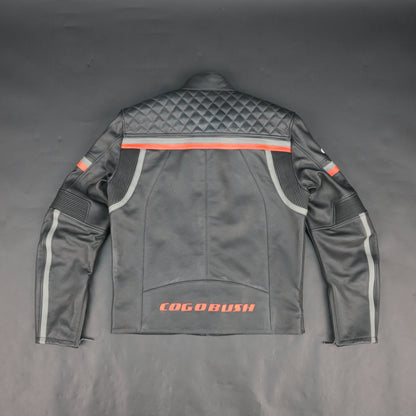 Cogobush Mens Grey Quilted Leather Motorcycle Jacket with Reflective Strips - Premium Biker Rider Jacket
#Desiderio #MotorcycleJacket #MensLeatherJacket #BikerJacket #RidingGear
