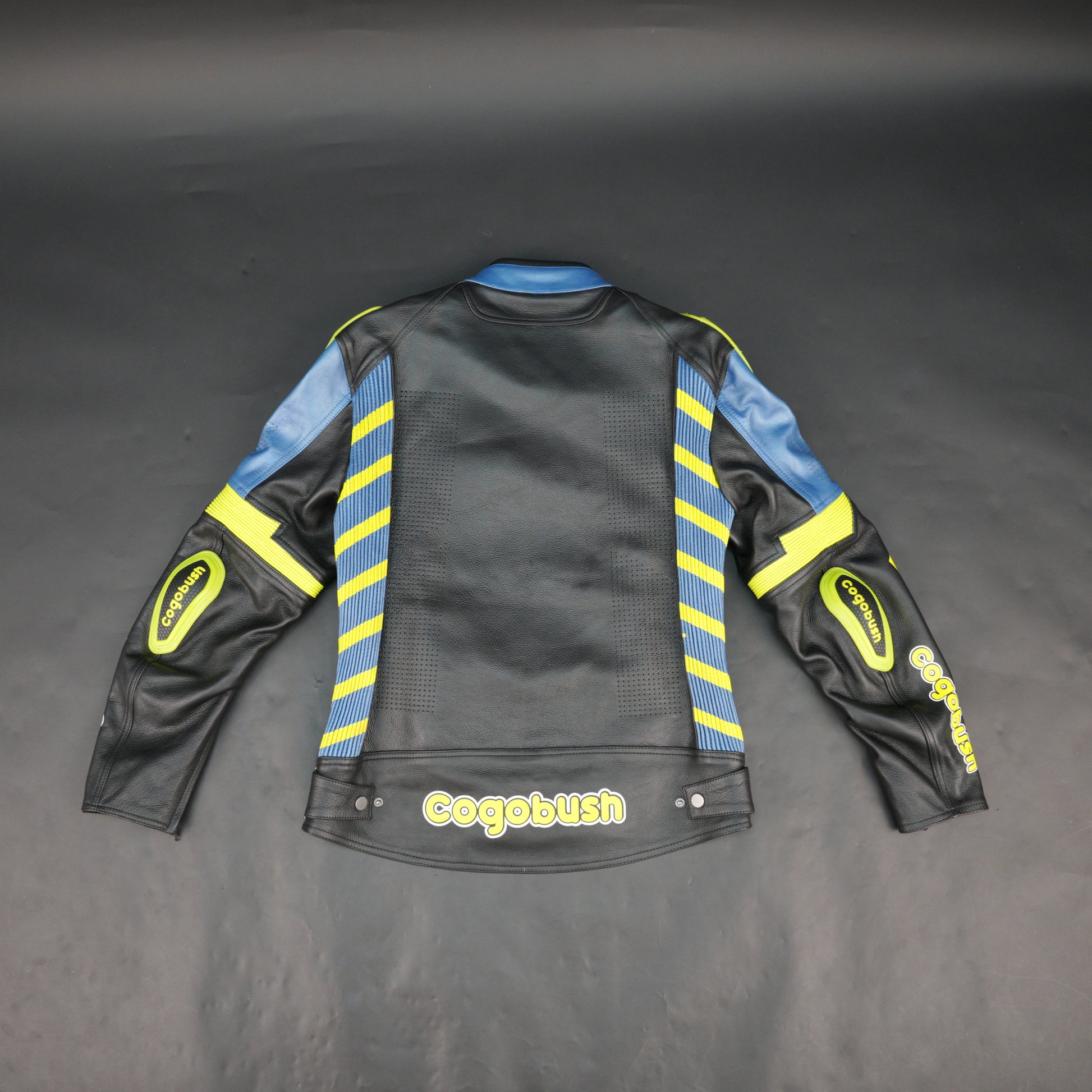 Cogobush Mens Blue Black Neon Yellow Bull Motorcycle Riding Jacket - Premium Perforated Leather Bike Jacket
#Desiderio #MotorcycleJacket #PerforatedLeatherJacket #MotorbikeGear #BikerJacket