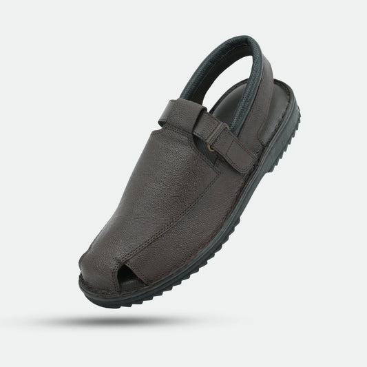 Brown handmade genuine leather Senegal Peshawari with classic style, comfort, and durable everyday wear