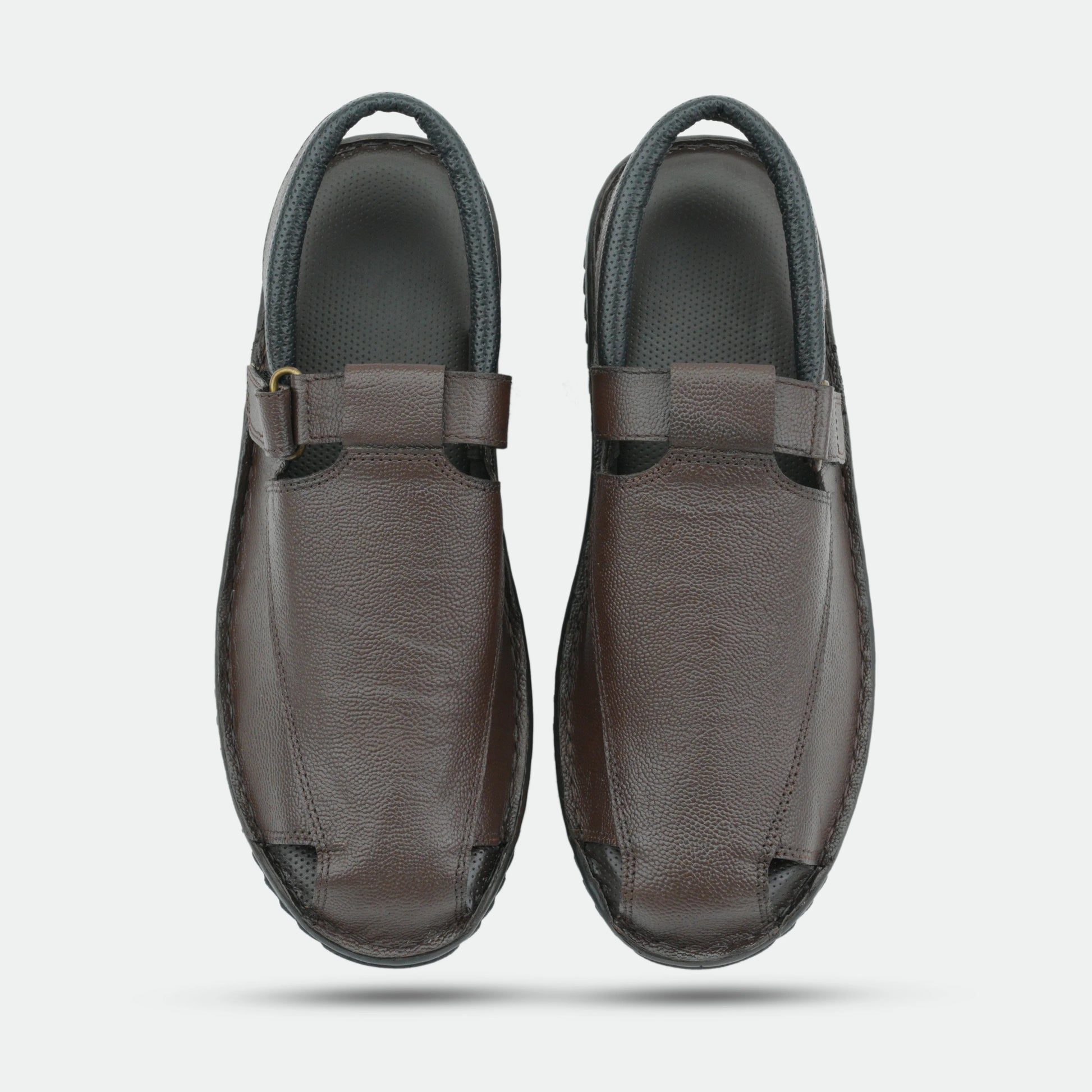 Brown handmade genuine leather Senegal Peshawari with classic style, comfort, and durable everyday wear