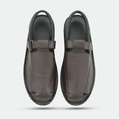 Brown handmade genuine leather Senegal Peshawari with classic style, comfort, and durable everyday wear
