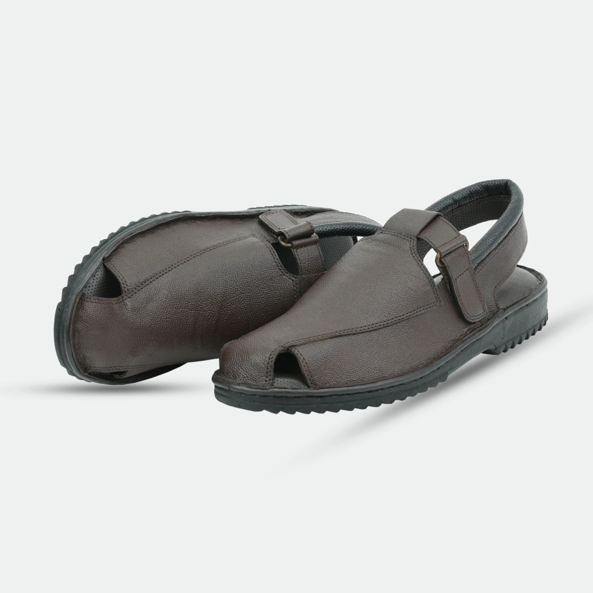Brown handmade genuine leather Senegal Peshawari with classic style, comfort, and durable everyday wear