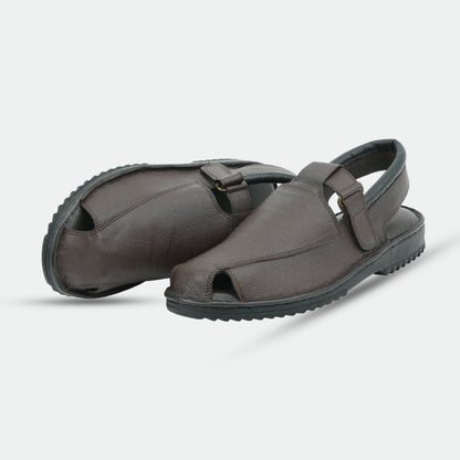 Brown handmade genuine leather Senegal Peshawari with classic style, comfort, and durable everyday wear