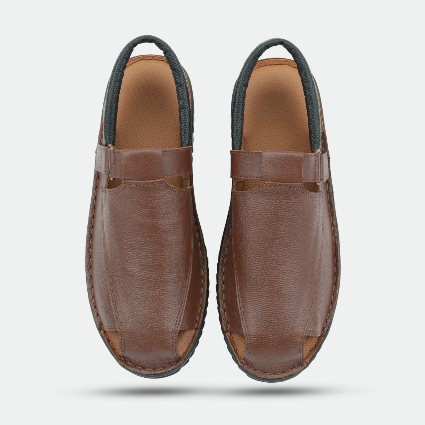 Tan handmade genuine leather Senegal Peshawari with classic style, comfort, and durable everyday wear