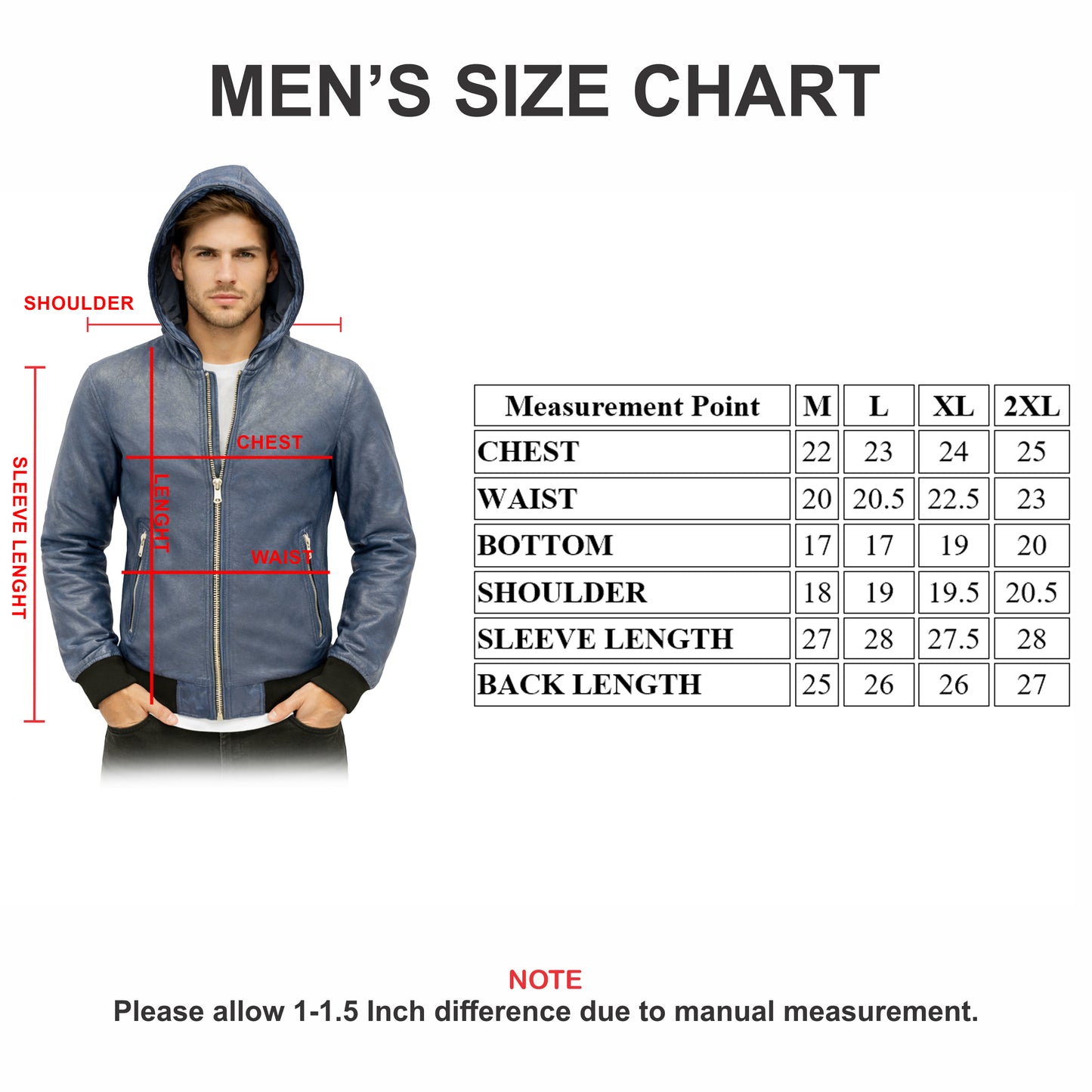 Real Sheep Leather Hooded Jacket