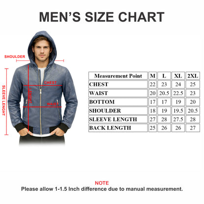Real Sheep Leather Hooded Jacket