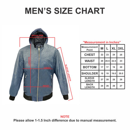 Real Sheep Leather Hooded Jacket