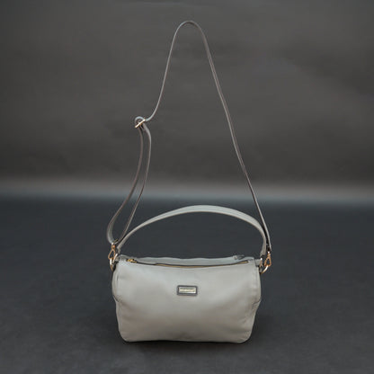 Silver cow Chelsea leather bag with zip closure, multiple pockets, and durable everyday design.