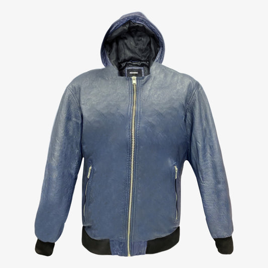 Real Sheep Leather Hooded Jacket