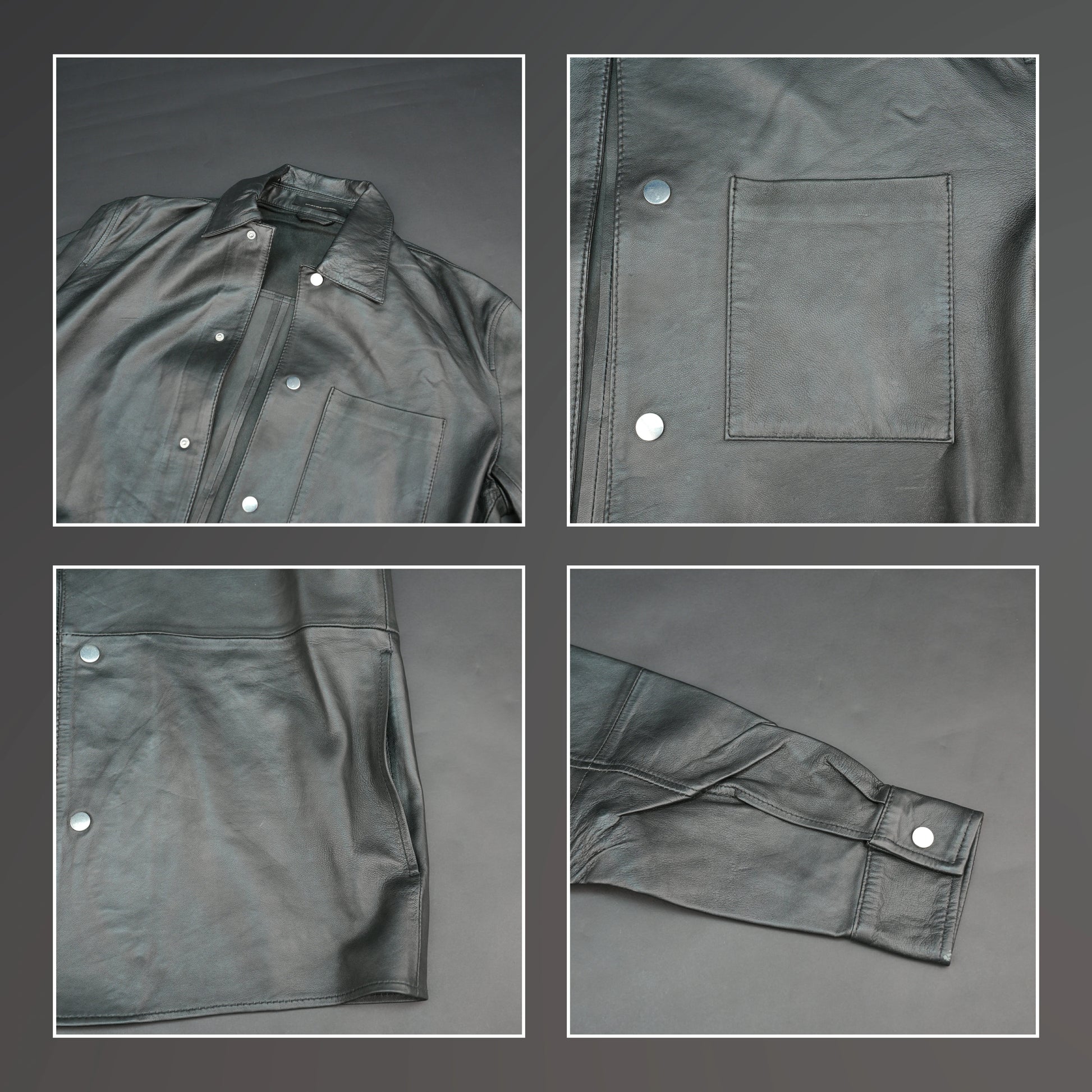 Women's Black Leather Shirt Jacket - Button Up Collared Leather Shacket
#Desiderio #LeatherShacket #WomensLeatherJacket #FashionOuterwear #StyleWear