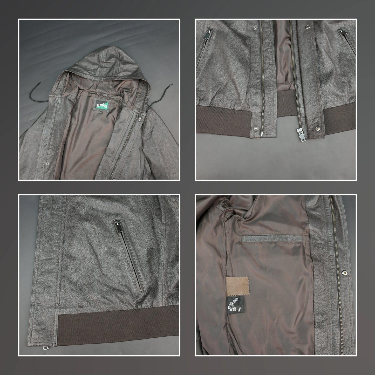 Women's Brown Leather Hooded Bomber Jacket - Zip-Up Moto Style
#Desiderio #LeatherJacket #BomberJacket #WomensFashion #MotoJacket