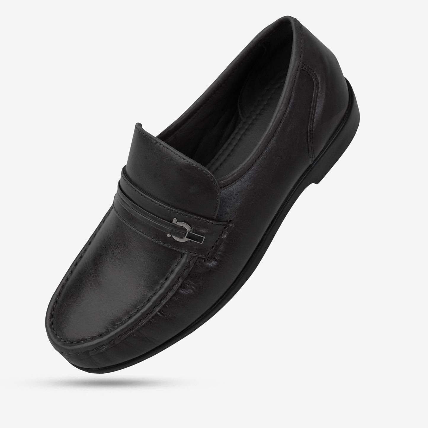 Black goat leather shoe with soft goat lining and sturdy Texon insole for durability and all-day comfort